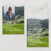 Memorial Keepake Farm Ranch Rinderkühe Visitenkarte (Vorne/Hinten)