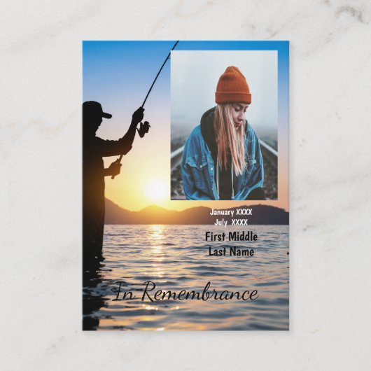 Memorial Keepake Fisherman Fishing Fish Visitenkarte (Vorderseite)