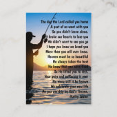 Memorial Keepake Fisherman Fishing Fish Visitenkarte (Rückseite)