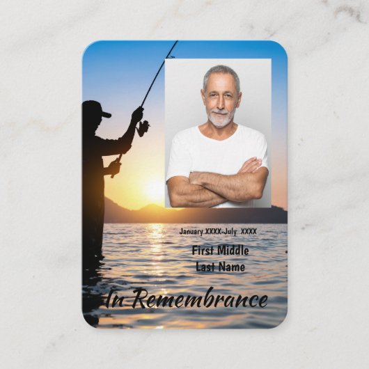 Memorial Keepake Fisherman Fishing Fish Visitenkarte (Vorderseite)