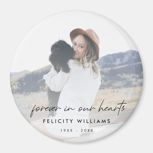 Memorial Keepake | Forever in unserem Herz-Foto Magnet (Vorne)