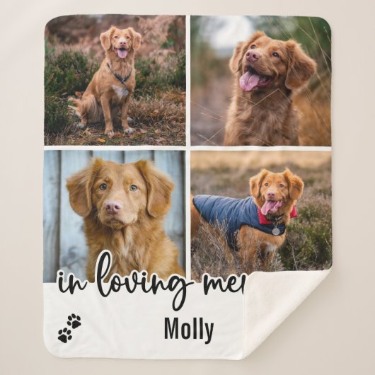 Memorial Keepake Foto Collage Sherpadecke (Vorderseite)