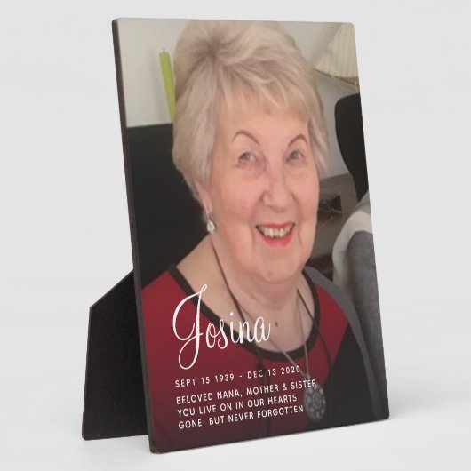 Memorial Keepake Foto Plaque Fotoplatte (Seite)