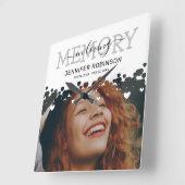 Memorial Keepake Foto Quadratische Wanduhr (Winkel)