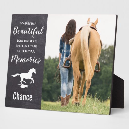 Memorial Keepake für Pferde - Foto Plaque Fotoplatte (Seite)