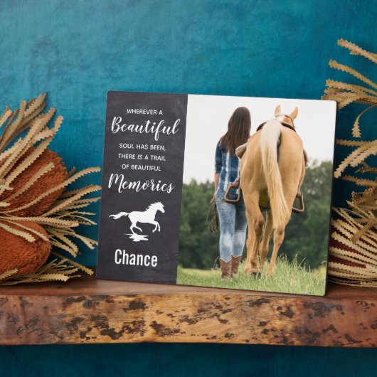 Memorial Keepake für Pferde - Foto Plaque Fotoplatte (Seite)