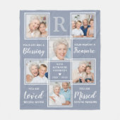 Memorial Keepake Grau Foto Collage Fleecedecke (Vorderseite)