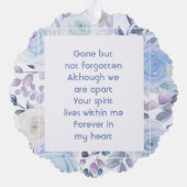 Memorial Keepake Hummingbird Blue Rose Ornament Karte (Rückseite)