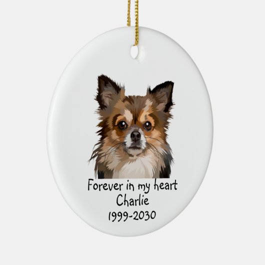 Memorial Keepake Hund Tier Keramik Ornament (Rechts)