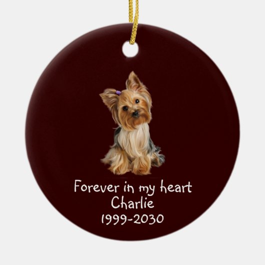 Memorial Keepake Hund Tier Tier Keramik Ornament (Vorne)