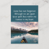 Memorial Keepake Kanufahren Visitenkarte (Rückseite)