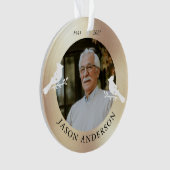 Memorial Keepake Kardinal Bird Imitats Gold Foto Ornament (Vorderseite)