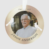Memorial Keepake Kardinal Bird Imitats Gold Foto Ornament (Vorderseite)