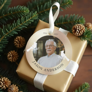 Memorial Keepake Kardinal Bird Imitats Gold Foto Ornament