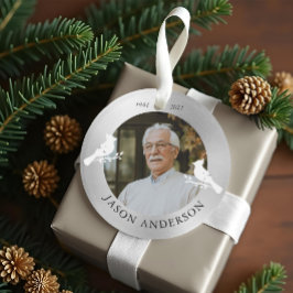 Memorial Keepake Kardinal Bird Imitats Silver Foto Ornament