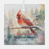 Memorial Keepake Kardinal Ornament Aus Glas (Vorderseite)