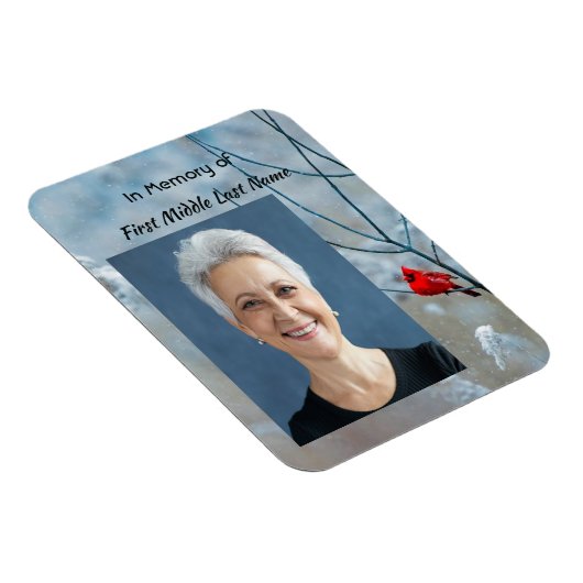 Memorial Keepake Kardinal Red Bird Magnet (Rechte Seite)