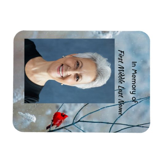 Memorial Keepake Kardinal Red Bird Magnet (Horizontal)