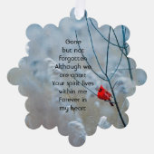 Memorial Keepake Kardinal Red Bird Ornament Karte (Vorderseite)