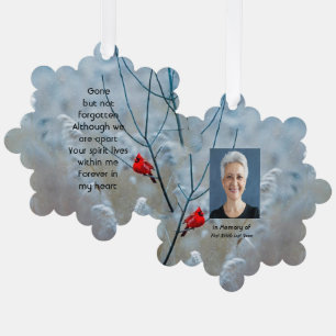 Memorial Keepake Kardinal Red Bird Ornament Karte