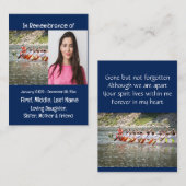 Memorial Keepake Kayaking Kayaker Visitenkarte (Vorne/Hinten)