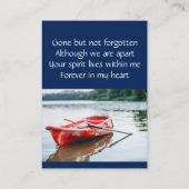 Memorial Keepake Kayaking Kayaker Visitenkarte (Rückseite)