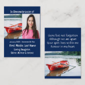 Memorial Keepake Kayaking Kayaker Visitenkarte (Vorne/Hinten)