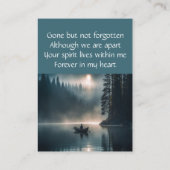 Memorial Keepake Lake Boat Kanu Wilderness Visitenkarte (Rückseite)