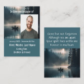 Memorial Keepake Lake Boat Kanu Wilderness Visitenkarte (Vorne/Hinten)