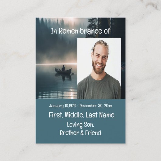 Memorial Keepake Lake Boat Kanu Wilderness Visitenkarte (Vorderseite)