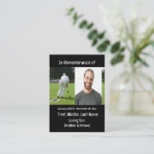 Memorial Keepake Lawn Bowling Visitenkarte (Stehend Vorderseite)