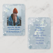 Memorial Keepake Memorial Dragonfly-Blume Visitenkarte (Vorne/Hinten)