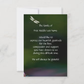 Memorial Keepake Memorial Dragonfly Lotus Blume Dankeskarte (Rückseite)