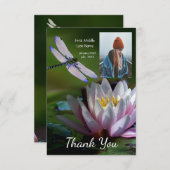 Memorial Keepake Memorial Dragonfly Lotus Blume Dankeskarte (Vorne/Hinten)