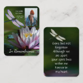 Memorial Keepake Memorial Dragonfly Lotus Blume Visitenkarte (Vorne/Hinten)