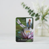 Memorial Keepake Memorial Dragonfly Lotus Blume Visitenkarte (Stehend Vorderseite)