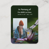 Memorial Keepake Memorial Dragonfly Lotus Blume Visitenkarte (Vorderseite)