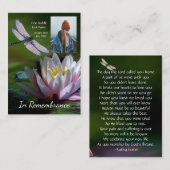Memorial Keepake Memorial Dragonfly Lotus Blume Visitenkarte (Vorne/Hinten)