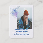 Memorial Keepake Memorial Dragonfly Visitenkarte (Vorderseite)