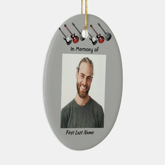 Memorial Keepake Musician Gitarre Keramik Ornament (Rechts)