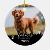 Memorial Keepake Personalisiert 2 Hund Foto Keramik Ornament (Hinten)