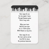 Memorial Keepake Piano Musician Stadtbild Visitenkarte (Rückseite)