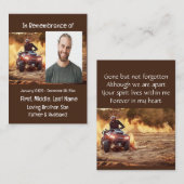Memorial Keepake Quad Dirt Motor Bike Visitenkarte (Vorne/Hinten)