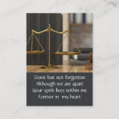 Memorial Keepake Rechtsanwaltsgesetz Visitenkarte (Rückseite)