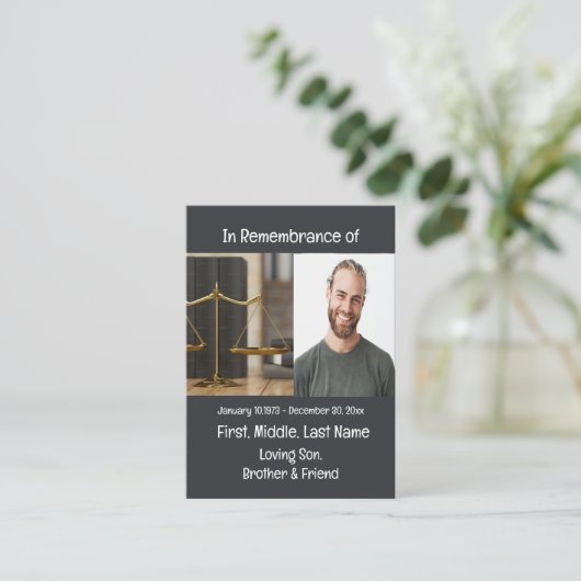 Memorial Keepake Rechtsanwaltsgesetz Visitenkarte (Stehend Vorderseite)