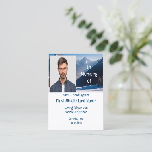 Memorial Keepake Schöne Berggipfel Visitenkarte (Stehend Vorderseite)
