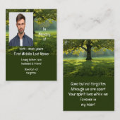 Memorial Keepake Schöne Shade Tree Rasen Visitenkarte (Vorne/Hinten)