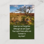 Memorial Keepake Schöne Wüste Savannah Visitenkarte (Rückseite)