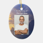 Memorial Keepake Sea Sky Cloud Island Keramik Ornament (Hinten)