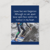 Memorial Keepake Skateboarding Visitenkarte (Rückseite)